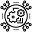 icon globes with gears inside